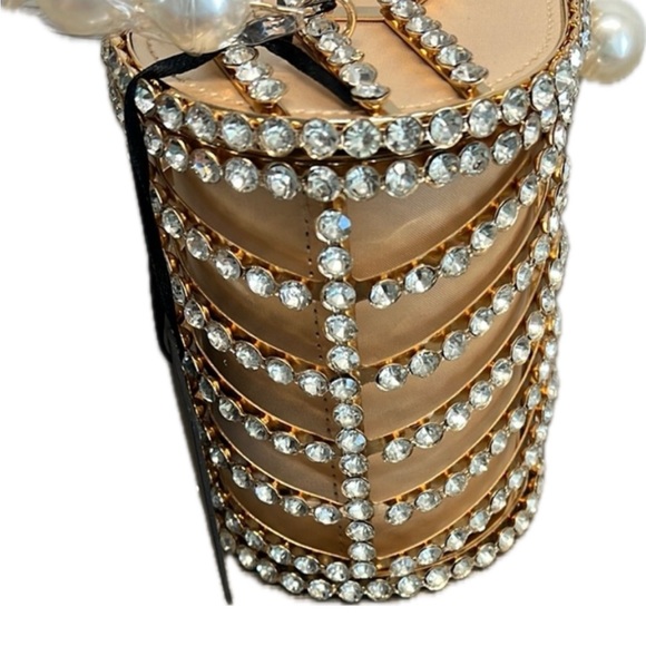 NWT βοΈπβοΈ House of Harlow 1960 Gorgeous Crystal & Pearl Mini Crossbody Bag - Picture 6 of 11